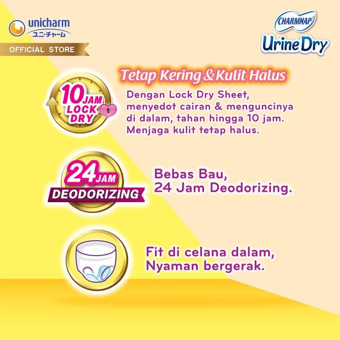 CHARMNAP URINE DRY PEMBALUT URINE 29CM - 3 PACKS