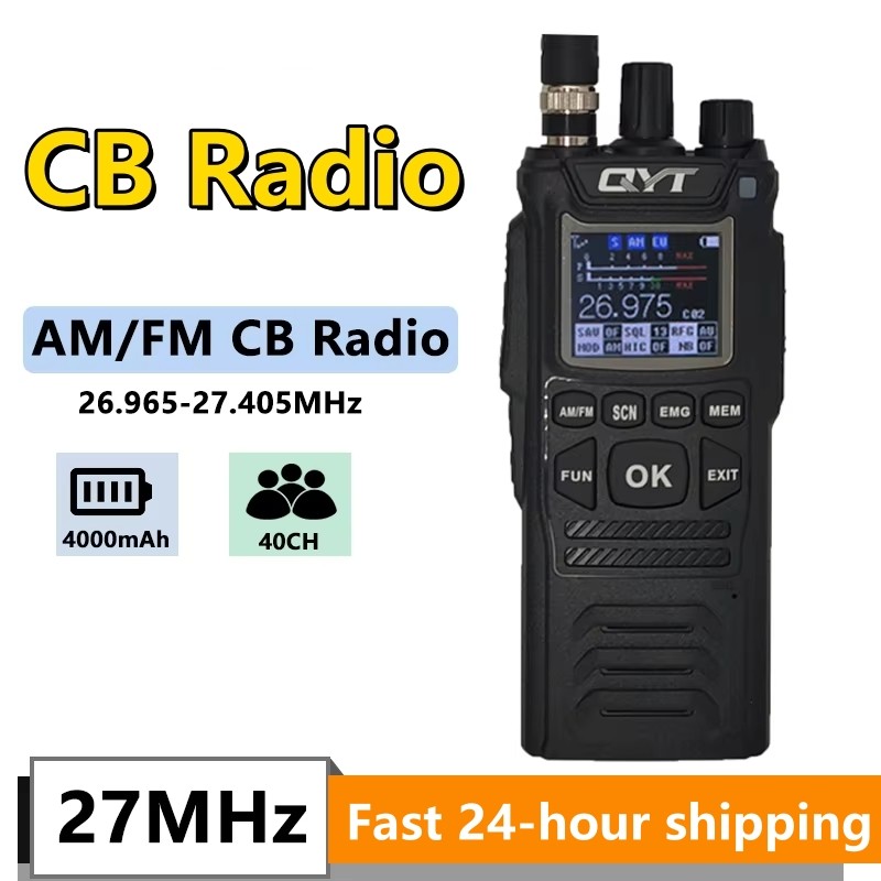CB Radio QYT CB-58 26.965-27.405MHz FM AM Mode Citizen Band Radio 27MHz Handheld Walkie Talkie With