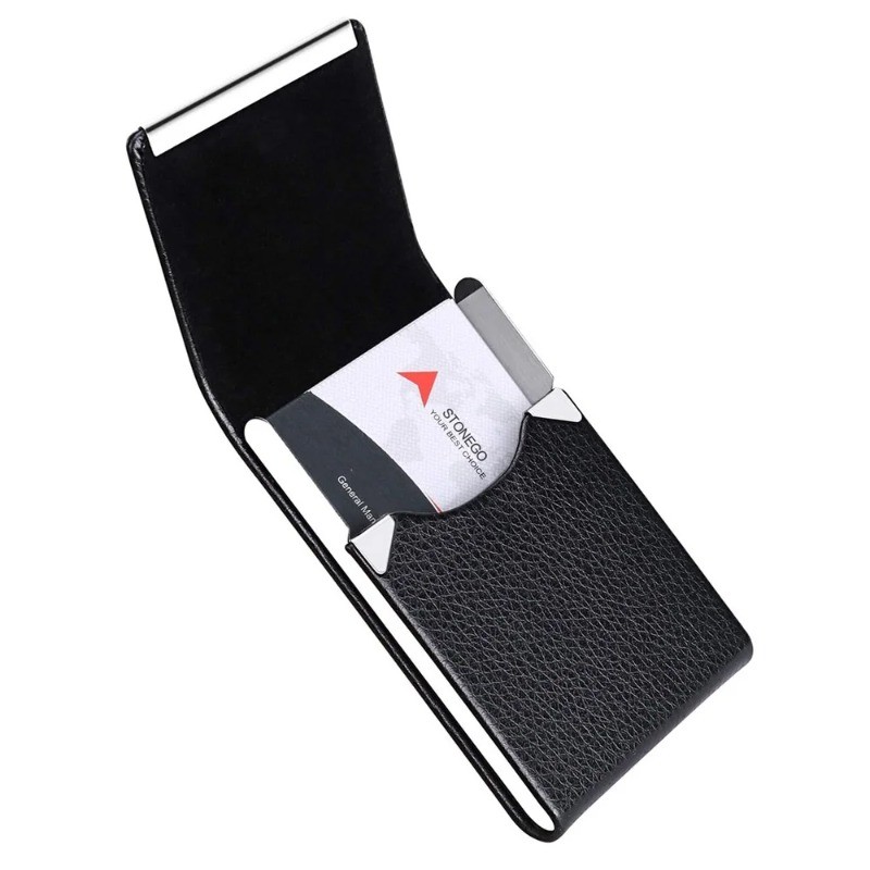 Pu Business Card Bag Business Card Case Full Foreskin Vertical Case 7 Magnetic Card Holder Dual-Use