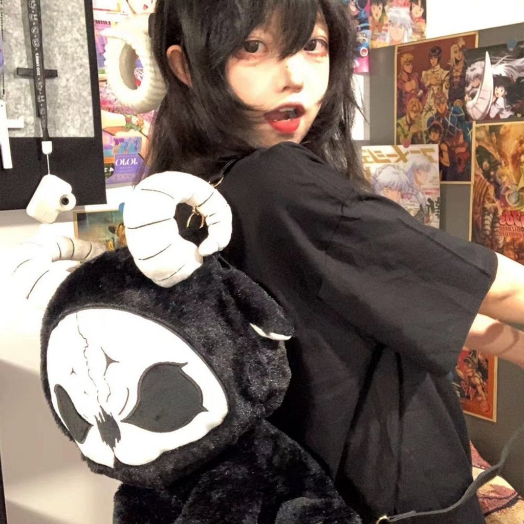 Alice Reaper Red Devils Subculture Gothic Punk Plush Large Dark Doll Backpack