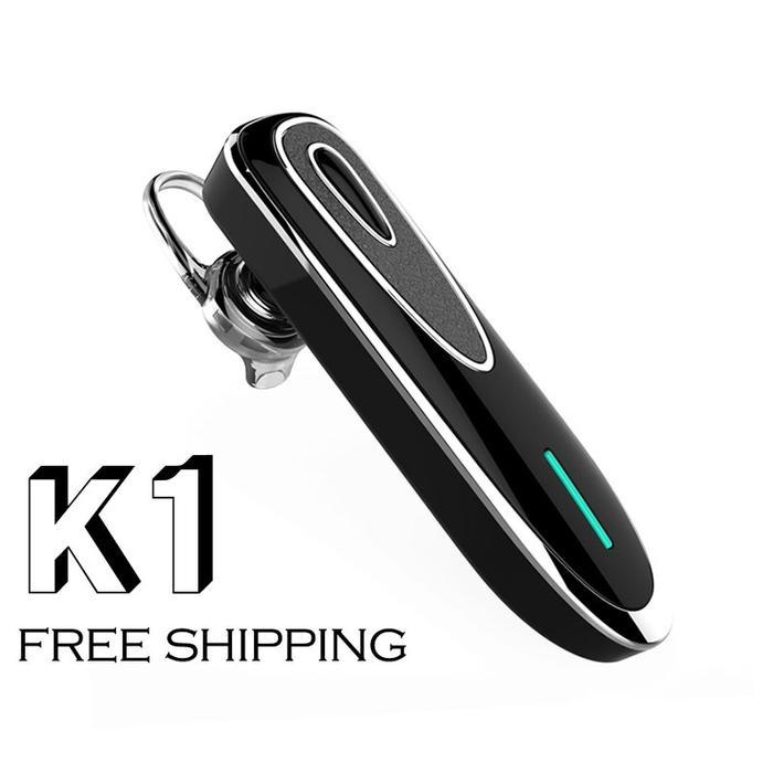 "New" Headset Bluetooth K1 Waktu Siaga Panjang Headset Bluetooth Stereo Panggilan Telepon Headset