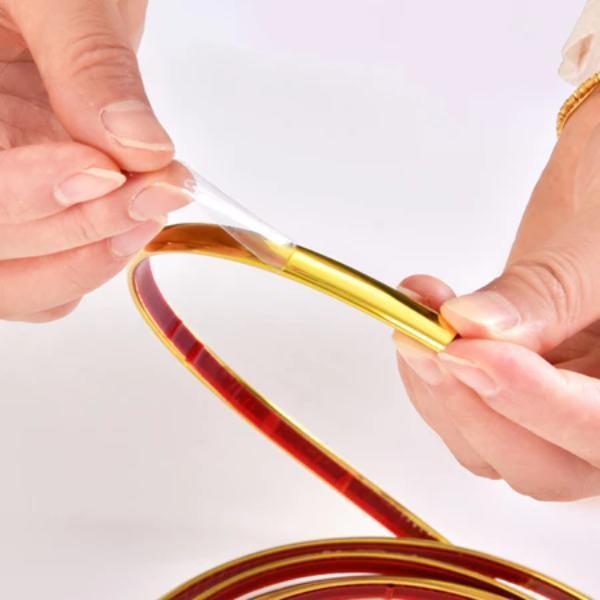 Donmi - Wall STICKER Panjang 3 meter PVC list gold / LIST PLAT STRIP MIRROR / LIST GOLD PLAT STRIP