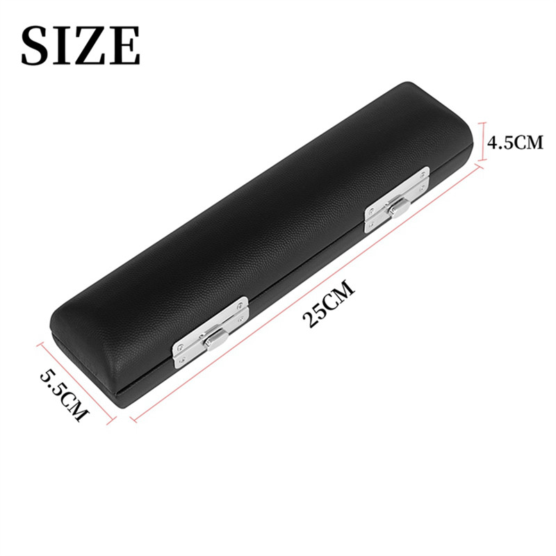 A17F-1 Piece 16-Hole Piccolo Storage Leather Box Black Leather To Prevent Bumping Piccolo Box Pipe