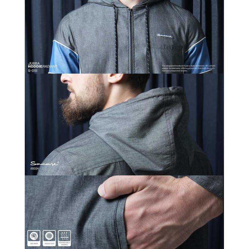 SAMASE Jubba Hoodie Radiant S051 Jubah Pria Dewasa Lengan Panjang