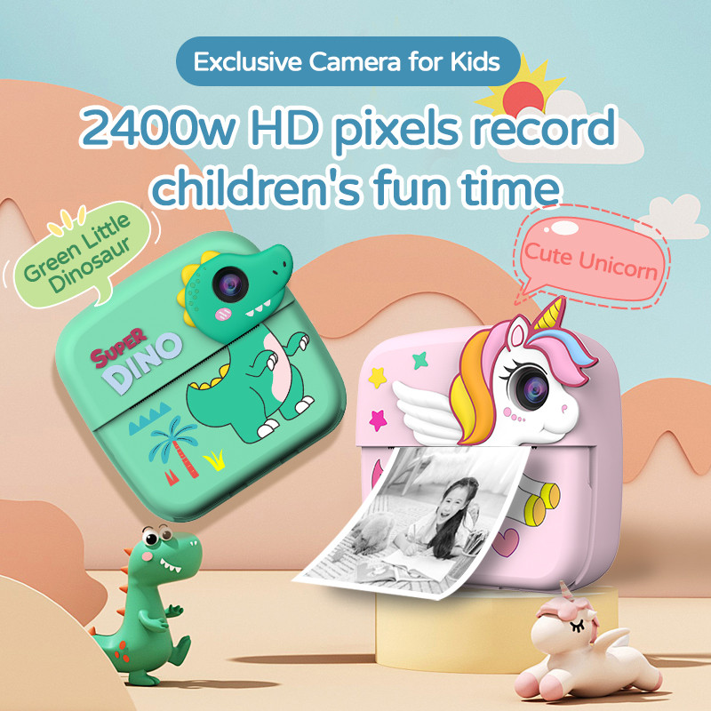 New HD 1080P Kids Print Camera Instant Print Thermal Paper Camera Mini Cute Kids Video Camera Kids