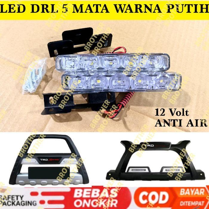Lampu LED DRL 5 Mata Tanduk TRD Luxury A Putih 12 Volt Anti Air