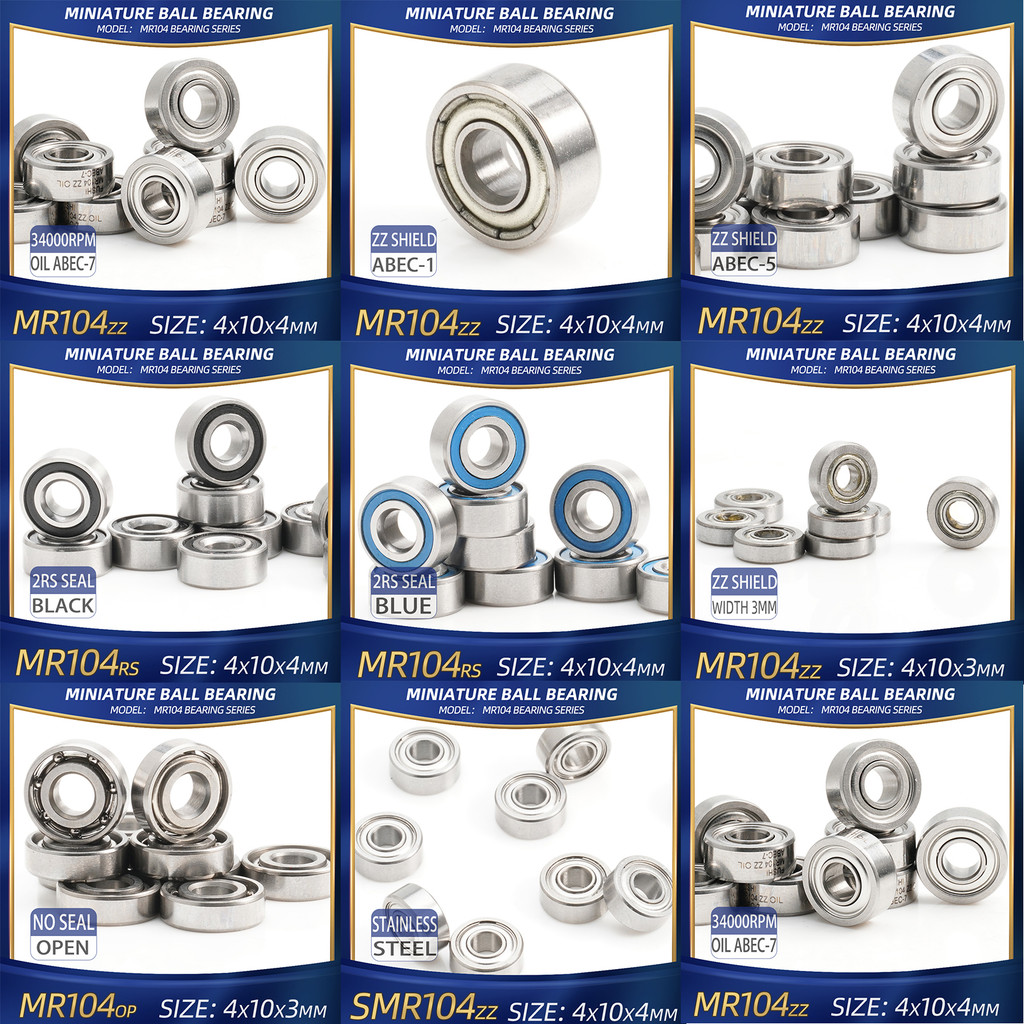 Best Seller FUSHI MR104 Bearing 4x10x4 mm 10Pcs Stainless Steel ZZ/RS/OPEN For Strong Industrial Mot