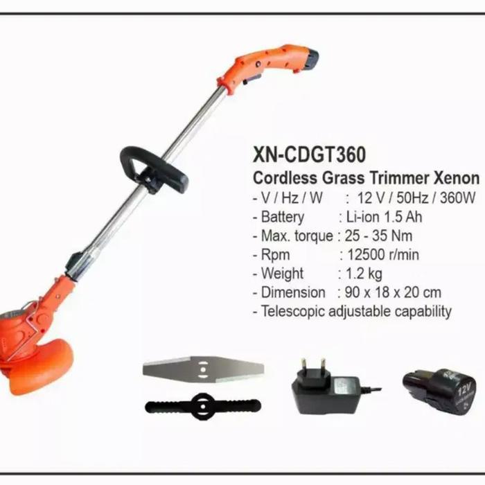 XENON Mesin Potong Rumput Baterai Grass Trimmer Cordless 12V