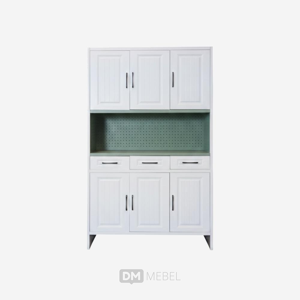 DM Mebel Lemari Dapur Besi Pintu 3 KS 1250G White Lunarsol