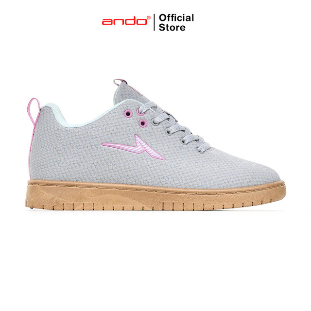 Ando Sepatu Sneakers Wanita Dewasa Lopez Abu-Abu Muda/Ungu Muda/Gum