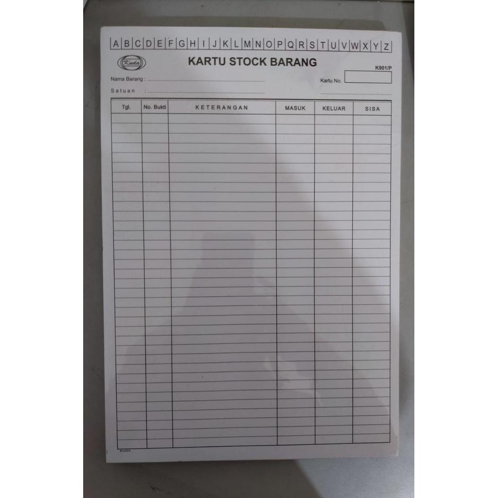 Kartu Stock Stok Barang Ukuran Folio F4 Putih