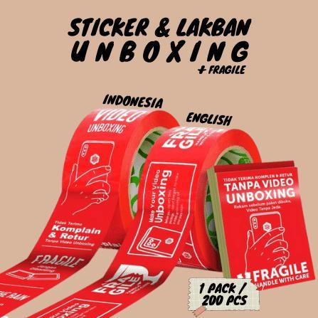 STICKER STIKER LABEL UNBOXING +FRAGILE LAKBAN UNBOXING CORTAPE