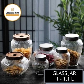 Toples Kaca Lebaran Tutup Kayu Kedap Udara Besar / Toples Kue Kering Kaca / Toples Lebaran Cantik Un