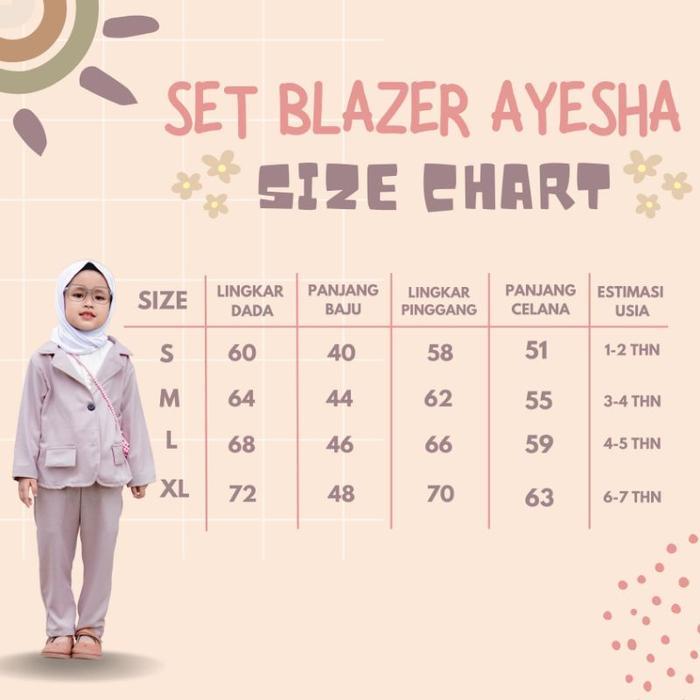 SET BLAZZER ANAK AYESHA JAS BLAZZER ANAK PEREMPUAN LEMBUT MUSLIM