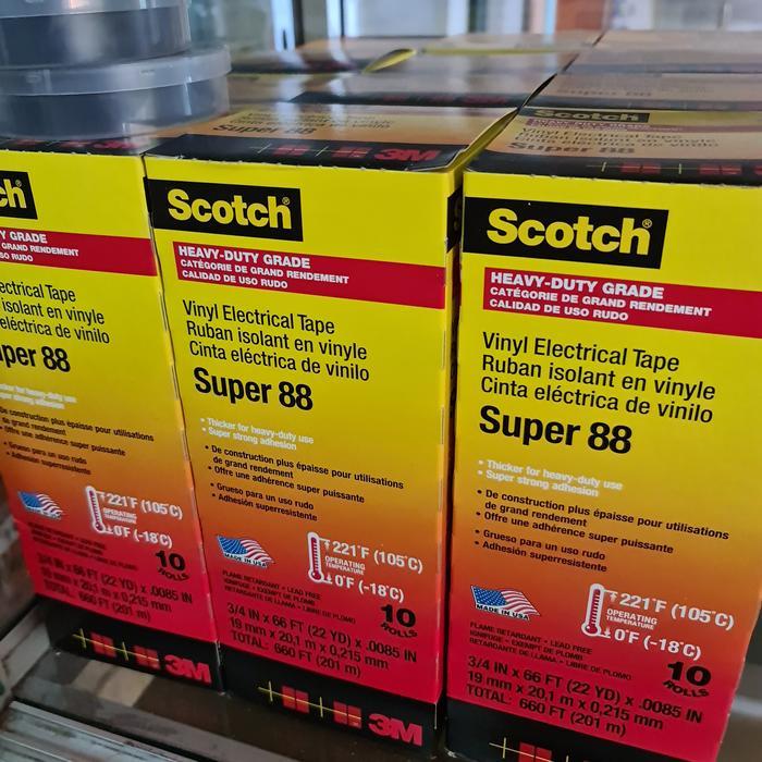 "New" 3M Scotch Super 88 Vinyl Tape Hitam