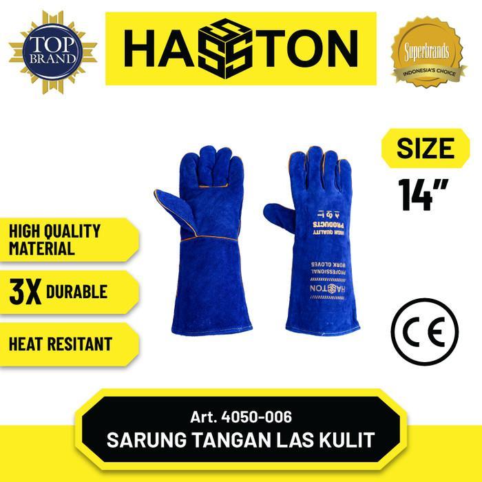 Hasston Sarung Tangan Kulit Biru 14 / Safety Gloves (4050-006)