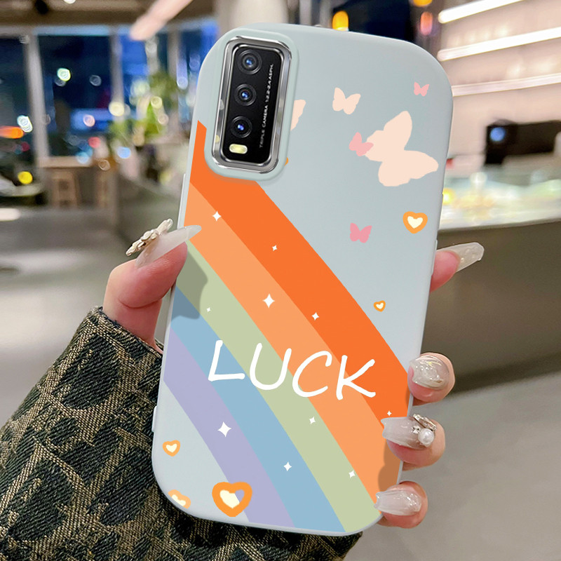 Casing Hp Untuk VIVO Y20 Y20i Y20s Y20T Y12s Y12a Case Casing Graffiti Pelangi pola HP Cesing bulat 