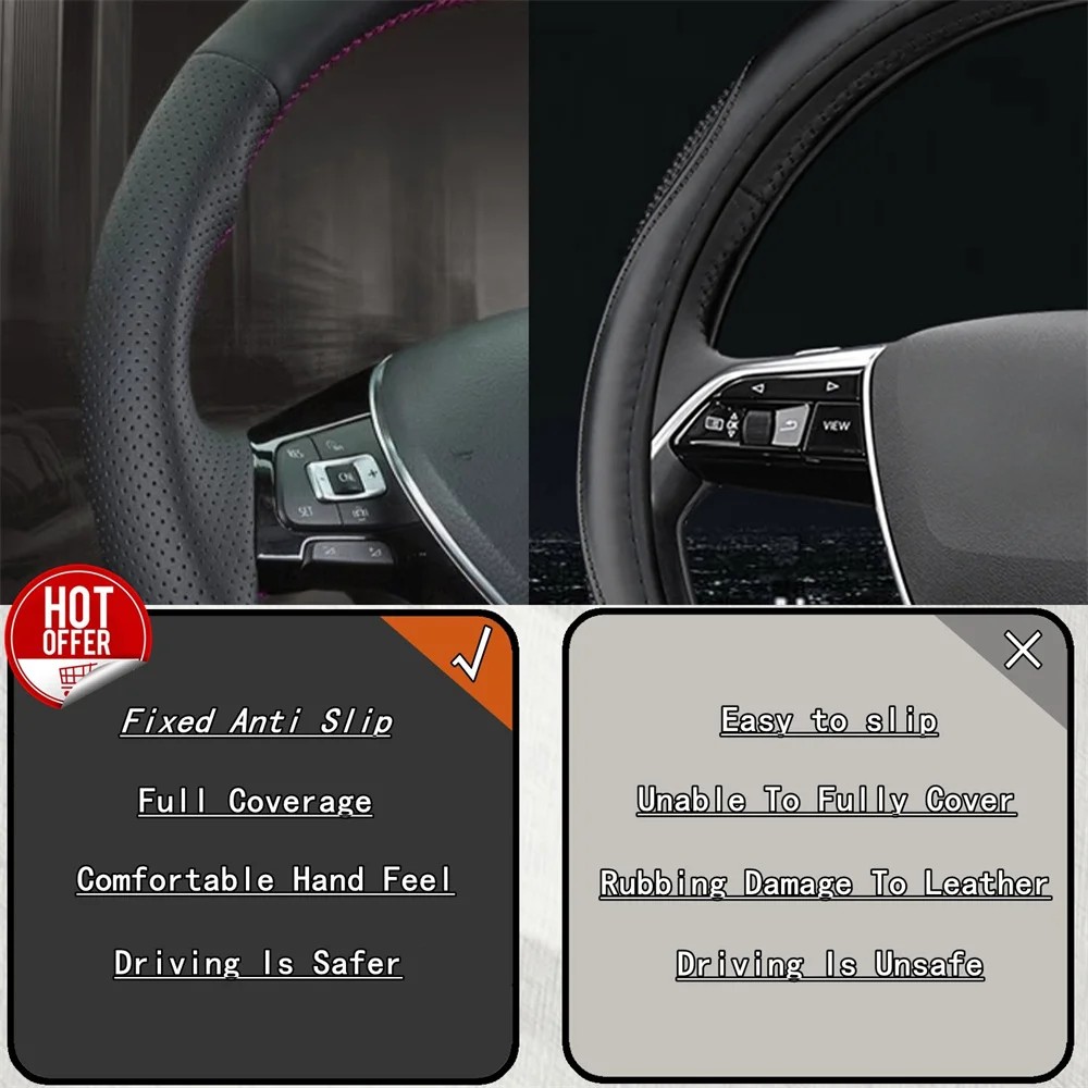 Car Steering Wheel Cover Carbon Fiber Leather For Volkswagen VW Golf 7 GTI Golf R MK7 VW Polo GTI