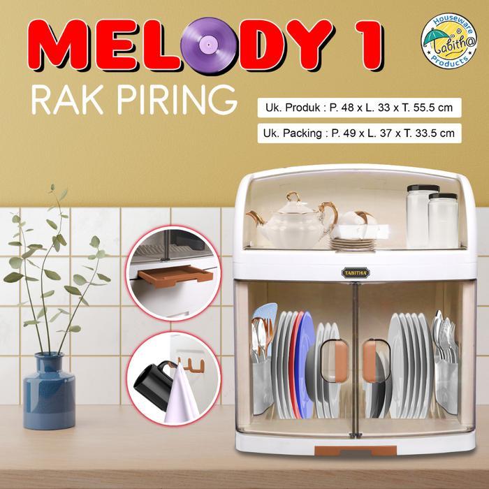Tabitha Rak Lemari Piring Jumbo Lemari Dapur Kaca Transparan Rak Peniris Piring - Rak Piring Dynamic