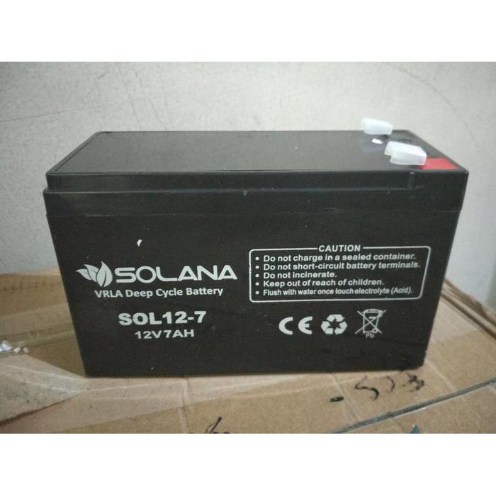 RA- baterai aki kering ups vrla MF solana 12v 12 v 7ah 7 ah