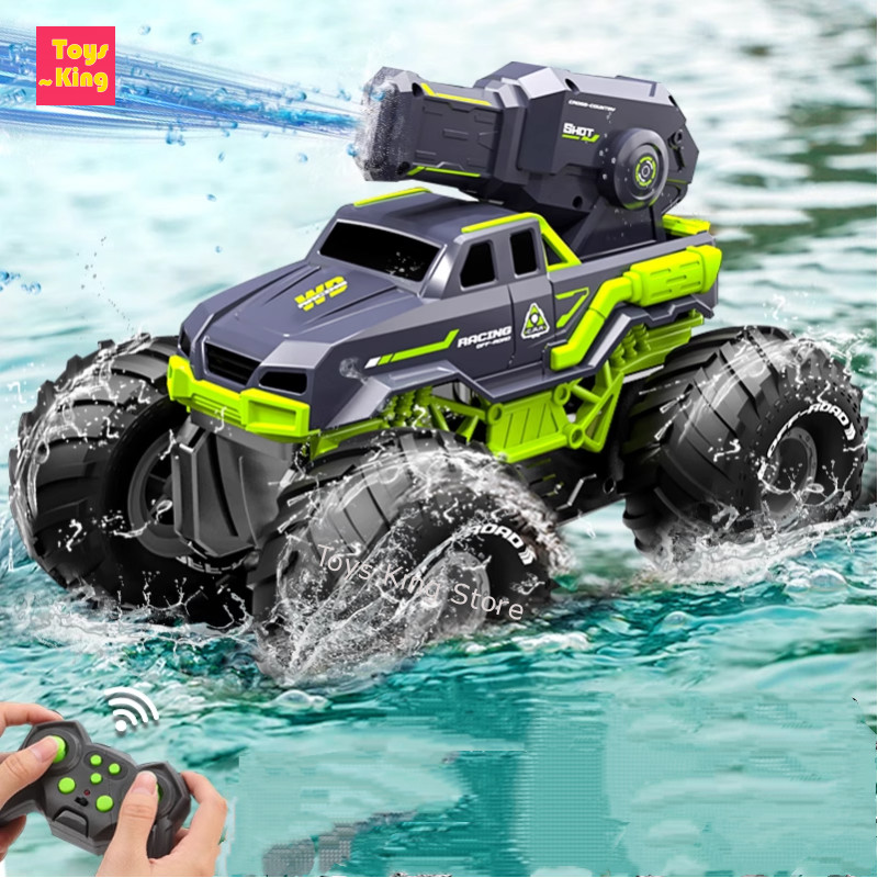 2.4G RC Self-absorbing Amphibious Climbing Car Stunt High-pressure Water Gun Dual Remote Control