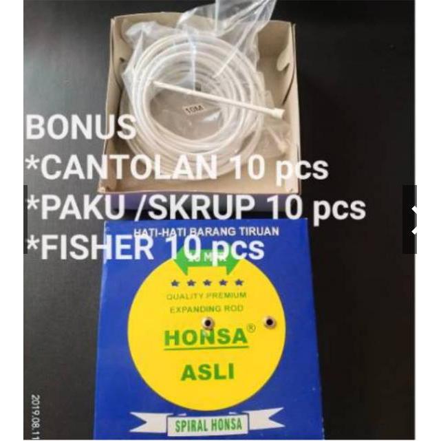 HONSA KAWAT SPIRAL TALI GORDEN TIRAI GORDEN 1 BOX 10 METER DAN 15 METER