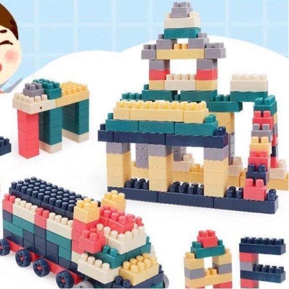 [TM888] MAINAN BALOK SUSUN UKURAN SEDANG 100pcs