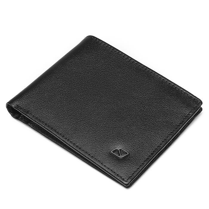 Aerostreet - Malcolm Dompet Pria Lipat Dompet Kulit Hitam Id
