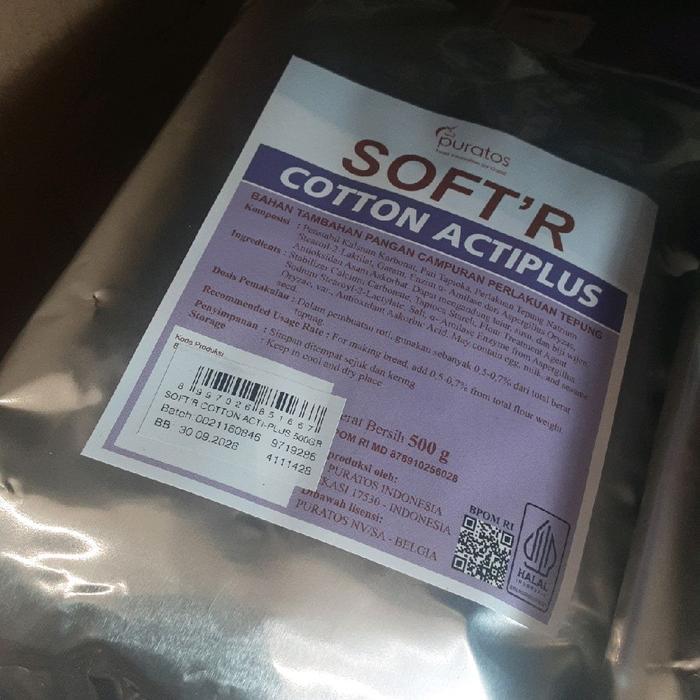 PURATOS SOFTER COTTON ACTI PLUS PELEMBUT ROTI 500 GRAM