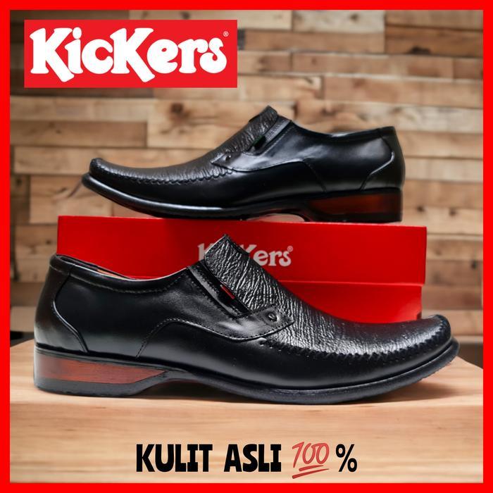 Aerostreet - Sepatu Kerja Pria Formal Kulit Asli / Sepatu Pantopel Slip On Cowok / Sepatu Wedding