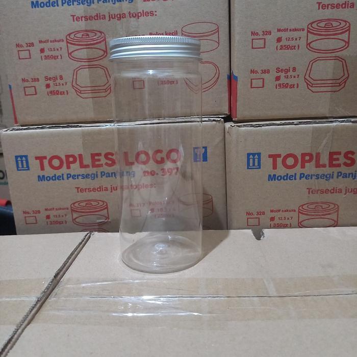 Toples Jar Tabung Silinder / Cylinder 480 ml TUTUP ALUMINIUM