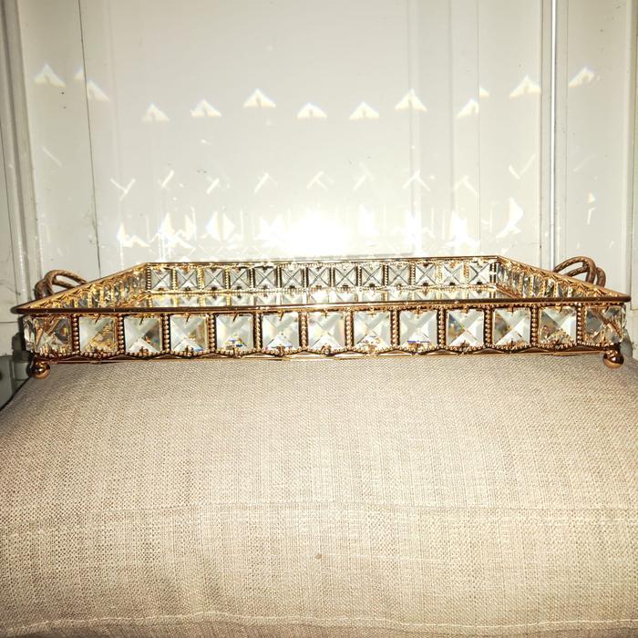 603 STORE NAMPAN KACA KRISTAL GOLD (GAGANG MINI)