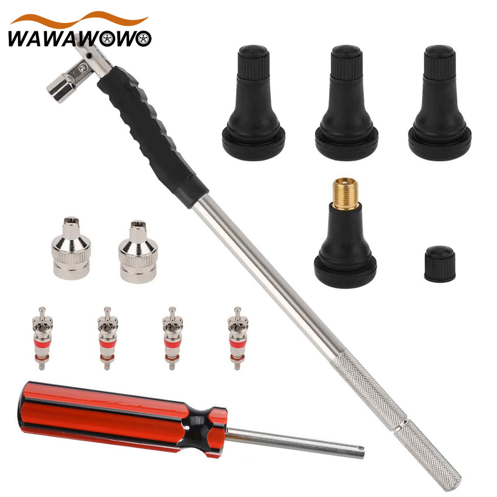 1Set Tire Valve Stem Tool Remover & Installation, 4 Way Valve Core Remover, Single Head Tire Valve C