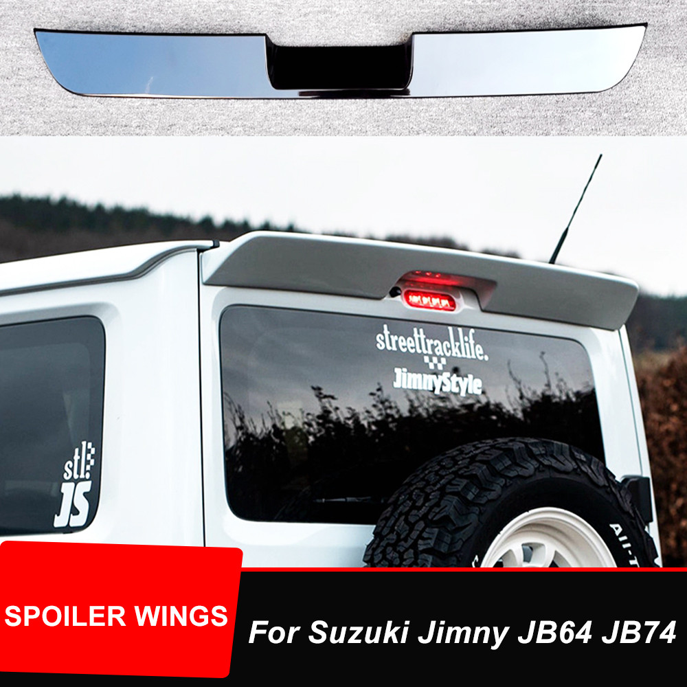 For Suzuki Jimny JB64 JB74 2019 2020 2021 2022 2023 Rear Roof Trunk Lid Car Spoiler Wings ABS Black 