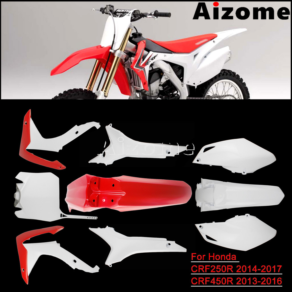 Enduro Motocross Full Body Fairing Kit Dirt Bike Side Cover For Honda CRF250R CRF450R Moto Complete 