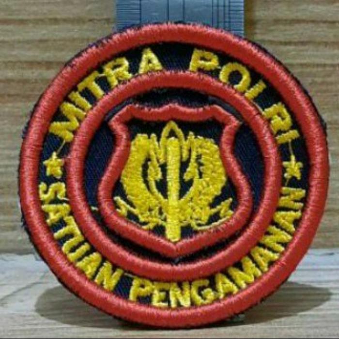 Badge/Emblem Logo Mitra Polri (Satpam) Bordir Timbul