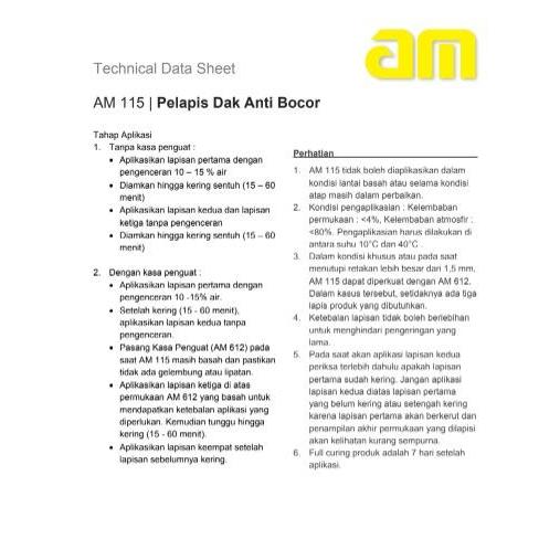 Cat Am 115 Waterproofing Anti Bocor 20Kg Pail / Cat Pelapis Dak Anti Bocor Am 115 Pail 20Kg - Abu Co