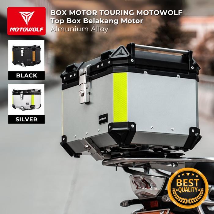 Terbaru Motowolf Top Box Motor 35L 45L 50L Aluminium Original Pannier Touring Mdl 0712 Anti Air