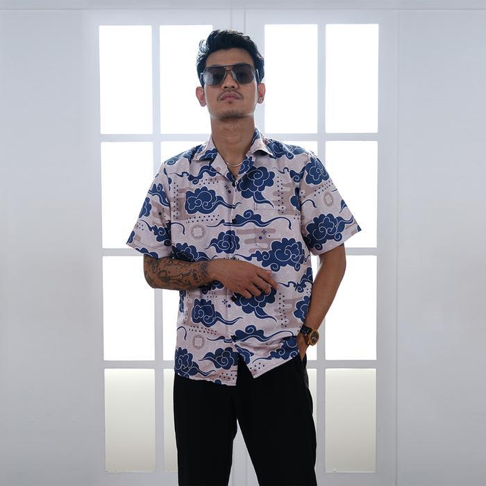 s7 Dowear Baju Setelan Kemeja Laki Laki Motif Batik Pria Lengan Pendek Kondangan Modern BATIK