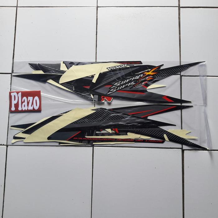 Stiker Striping Body Motor Supra X 125 2007 Hitam