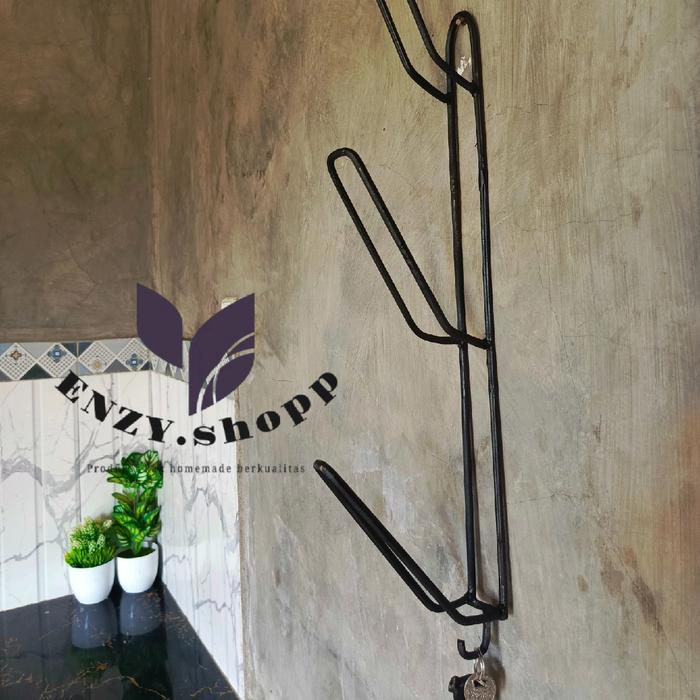 Rak helm dinding besi rak gantungan helm unik Besi