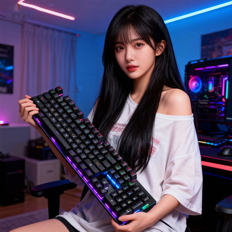 Mechanical keyboard, blue axis gaming, e-sports, desktop laptop, office typing, dedicated