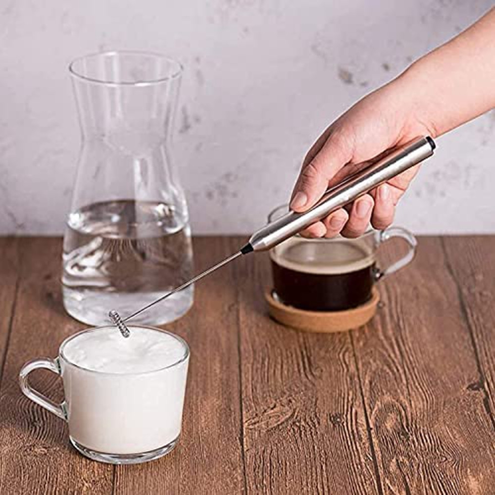 Electric Milk Frother Rod Stainless Steel Handheld Milk Frother Frother Battery Operation