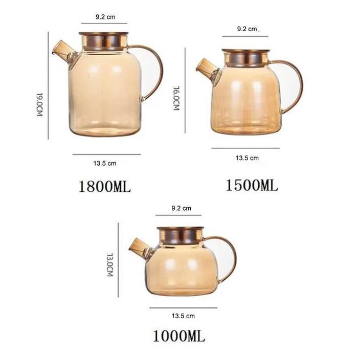 Promo Teko Kaca Tahan Panas Api Pitcher Teh Kopi Transparant Teapot Kettle Original