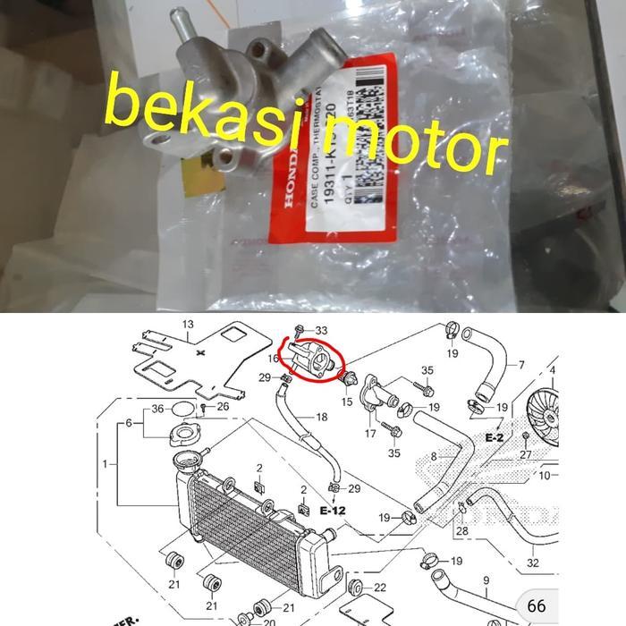 19311-K15-920 / K56 Case Rumah Thermostat Honda Cbr 150R 150 Facelift Cb 150R Led Original