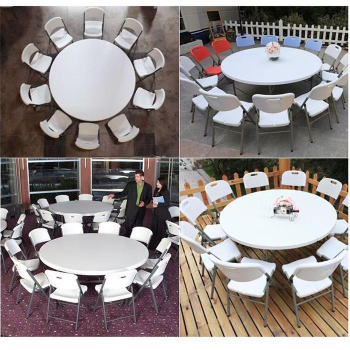 Furnibest Meja Lipat Panjang Meja Makan Lipat Meja Portable Meja Taman Meja Lipat Outdoor