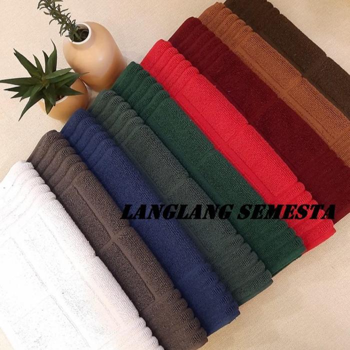 "New" KESET KAKI HANDUK HOTEL INVICTA 40x60 POLOS TEBAL SERAP AIR Coklat Biru