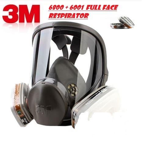 3M Masker Reusable Full Face Mask Respirator 6800