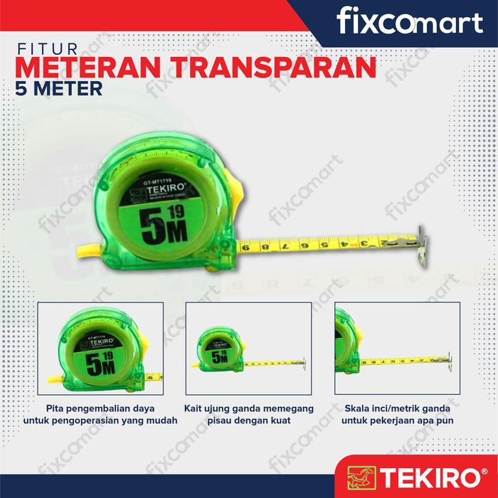 * Tekiro Meteran Transparan 5 m / Tekiro Meteran 5 m
