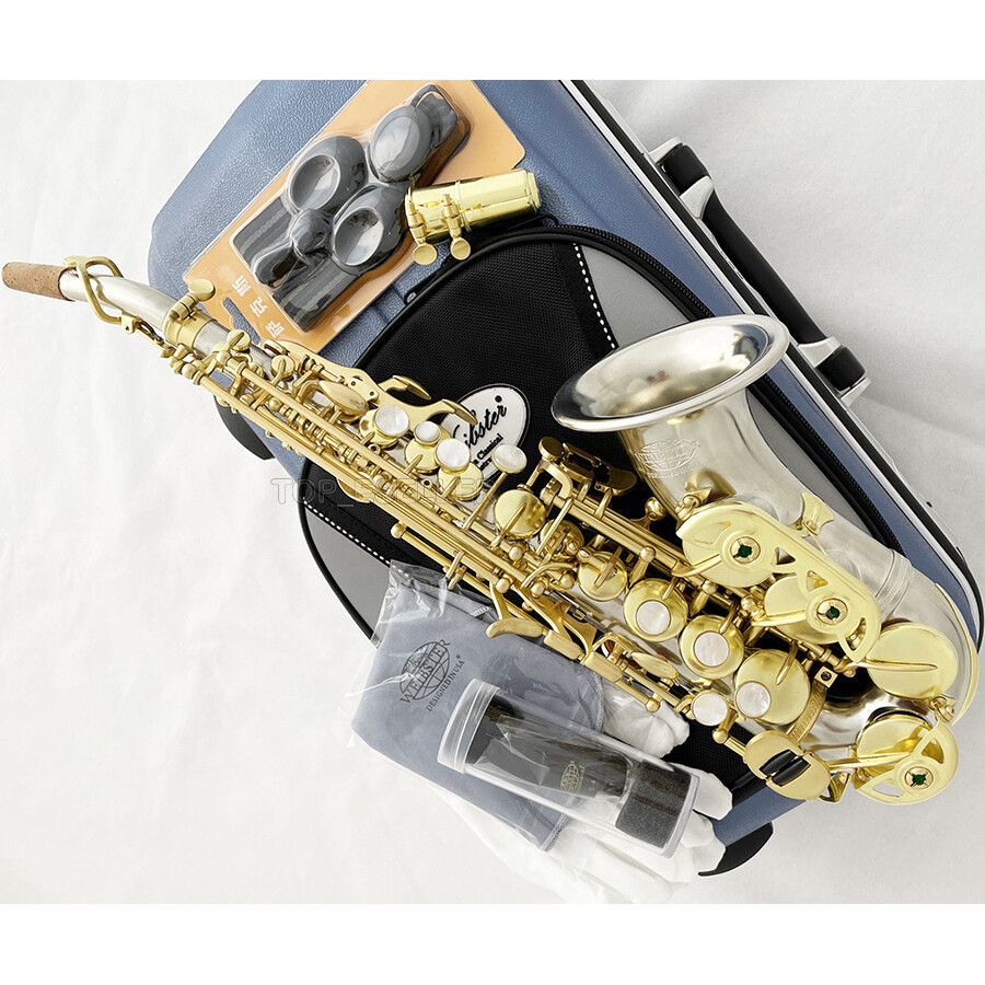 Cupronickel Unlacque Curved Soprano Saxophone USA WEIBSTER WSS-656 sax Hard Case 2025